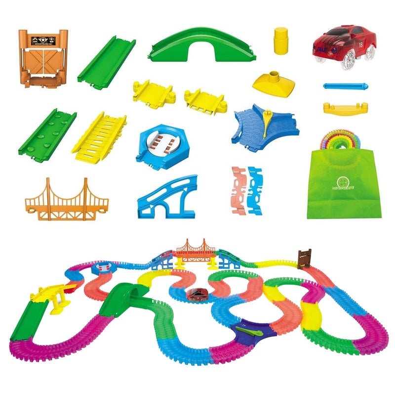 Mindscope Twister Tracks Mega Set Neon Glow in The Dark Flexible Track System with 547 Pieces Over 25 Feet of Track & Accessories - Image 2